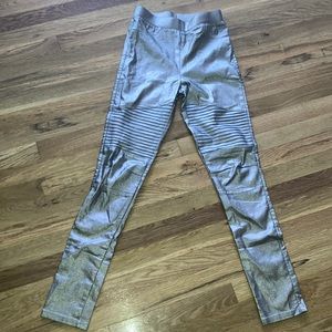 A.PEACH Silver Metallic Pants